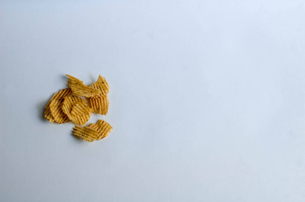 Potato Chips Top View With Space For Text - Фото, изображение