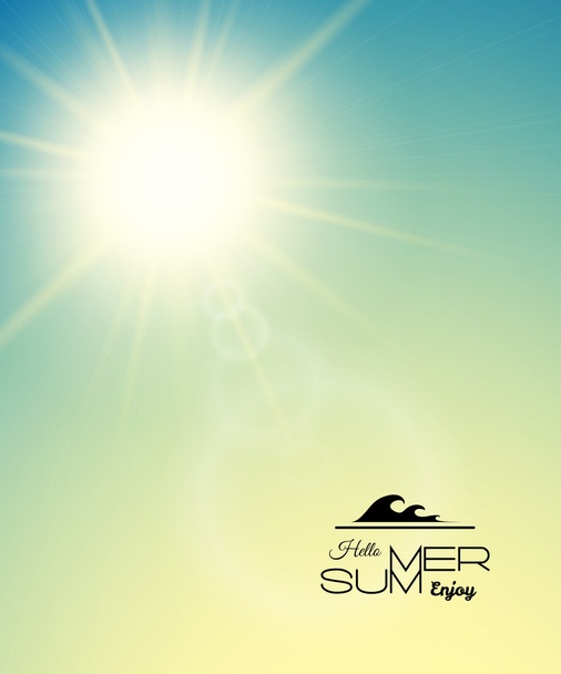 Summer background, summer sun with lens flare - Vetor, Imagem