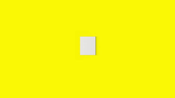 3d rendering appeso vuoto bianco tela isolata su sfondo giallo. - Foto, immagini