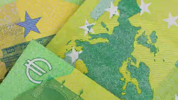 Unión Europea Papel Moneda Billetes en stop motion - Metraje, vídeo