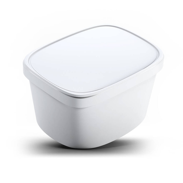 3D-Rendering Weiße Plastikbox mit Eisbehälter für Ihr Design und Logo Mock Up. passend für Ihr Gestaltungselement . - Foto, Bild