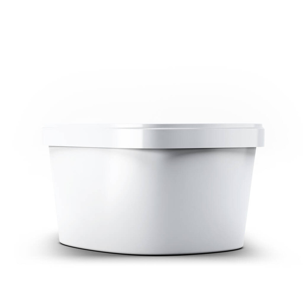 3D візуалізація білої пластикової коробки морозива для вашого дизайну та логотипу Mock Up. підходить для вашого елемента дизайну
 . - Фото, зображення