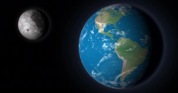 Planète terrestre et lune dans l'espace extérieur - Séquence, vidéo