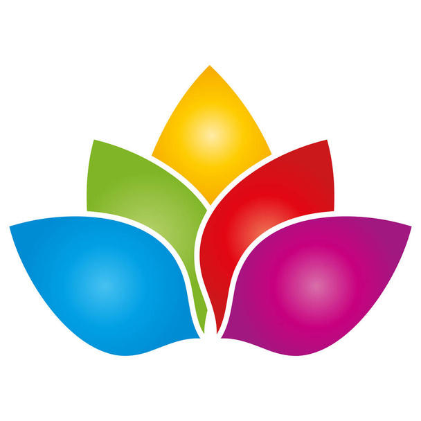 Blätter in Farbe, Blume, Maler, Wellness, Logo  - Vektor, Bild