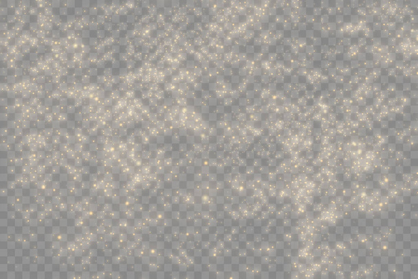 Partículas de polvo amarillo, chispas doradas, luces, estrellas - Vector, imagen
