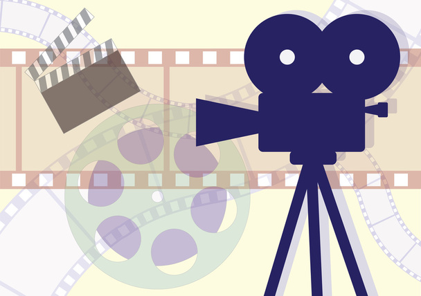 Cámara de cine, clapboard y collage de películas. Ilustración del vector EPS
. - Vector, imagen