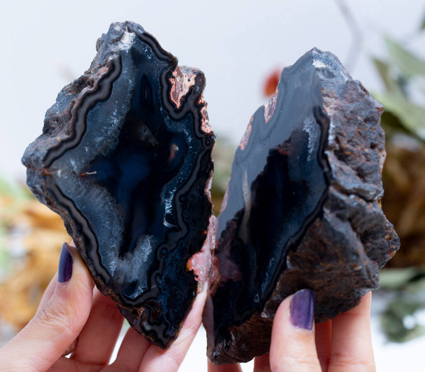 ágata mineral espécime pedra pedra geologia gema cristal - Foto, Imagem