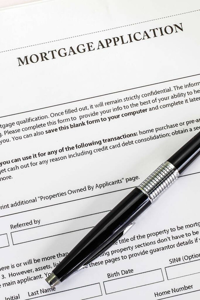 Pedido de hipoteca Formulário de encerramento do documento para uso em um conceito de negócio - Foto, Imagem