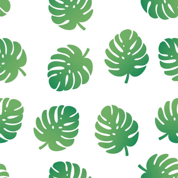A Monstera plant leaves seamless vector pattern. - Vettoriali, immagini