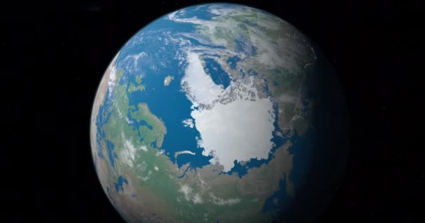 Arctische Cirkel in de planeet aarde, vanuit de ruimte gezien vanuit de lucht - Video