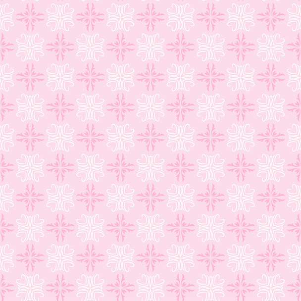 Hermoso patrón de fondo con adorno floral sobre fondo rosa claro, fondo de pantalla. Patrón sin costuras, textura. Imagen vectorial - Vector, imagen