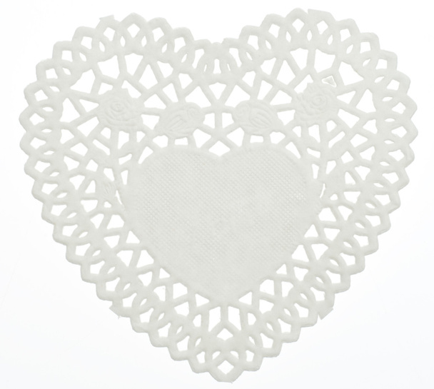 Coeur blanc décoratif isolé sur blanc
 - Photo, image