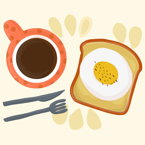 Cooffee toast vector - Vector, Image