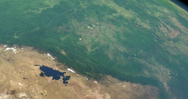 惑星地球のチティカカ湖、宇宙からの空中の眺め - 映像、動画
