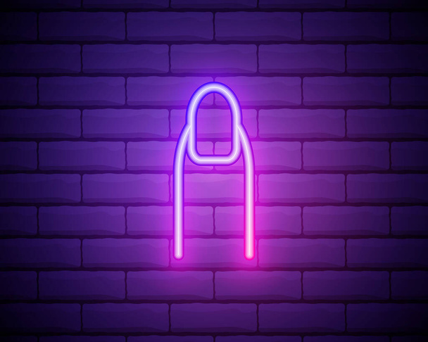nail icon. Elements of Beauty, make up, cosmetics in neon style icons. Simple icon for websites, web design, mobile app, info graphics isolated on brick wall. - ベクター画像