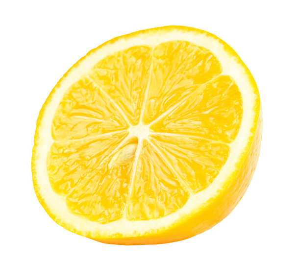 Half lemon with seed isolated on white background. - Valokuva, kuva