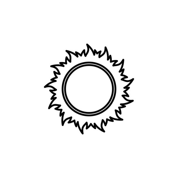 Sol, icono vectorial de contorno de verano. Línea de verano y sol icono vector. - Vector, imagen