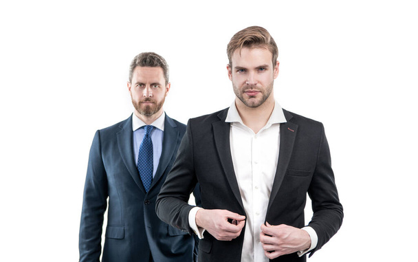 ready for negotiation. professional successful ceo. leadership. ambitious colleague experts. two men in formalwear. businessmen on business meeting. boss and employee. confident partners. executive. - Foto, imagen
