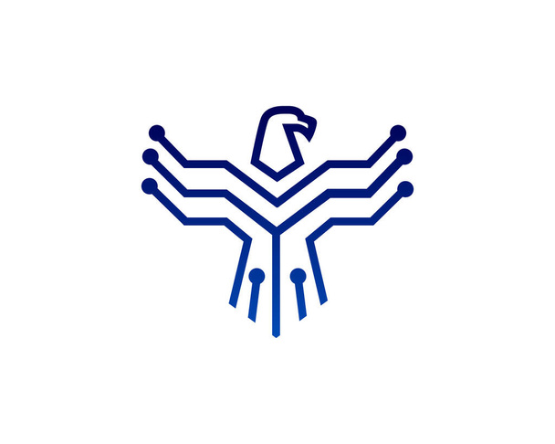 Eagle Tech logó Template Design Vector, emblémák, dizájn koncepció, kreatív szimbólum, ikon - Vektor, kép