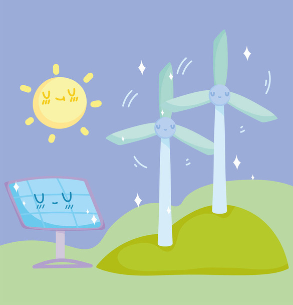 ecologia energia renovável - Vetor, Imagem