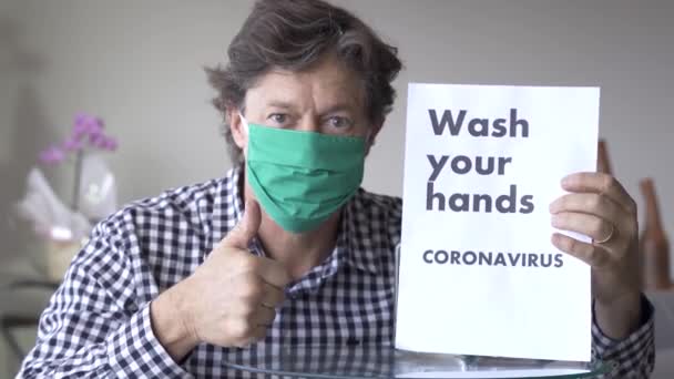 Waschen Sie sich die Hände, um das Virus zu töten. Coronavirus-Pandemie. - Filmmaterial, Video