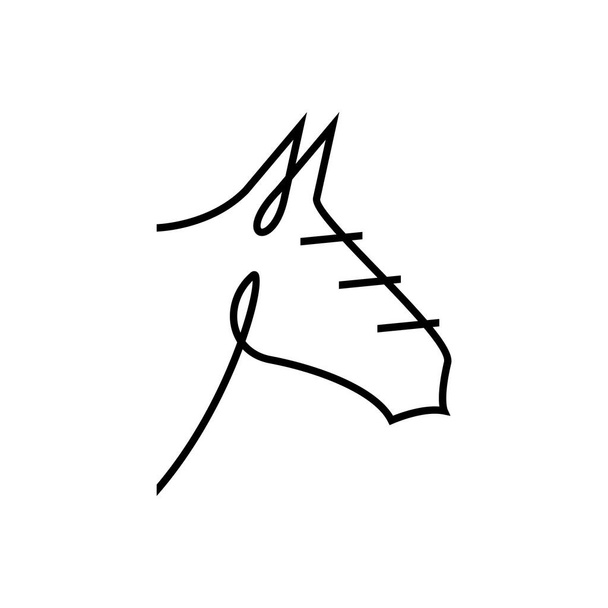 輪郭のスタイルでベクトルミニマルな馬。デジタルアート - ベクター画像