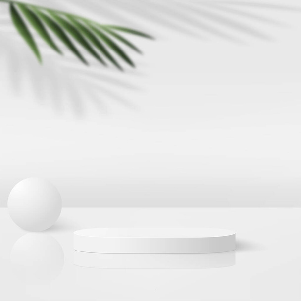 Fond abstrait avec podiums 3D géométriques de couleur blanche. Illustration vectorielle. - Vecteur, image