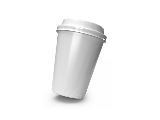 Papel taza de café 12 oz Ilustración 3D Escena burlona sobre fondo aislado - Foto, imagen