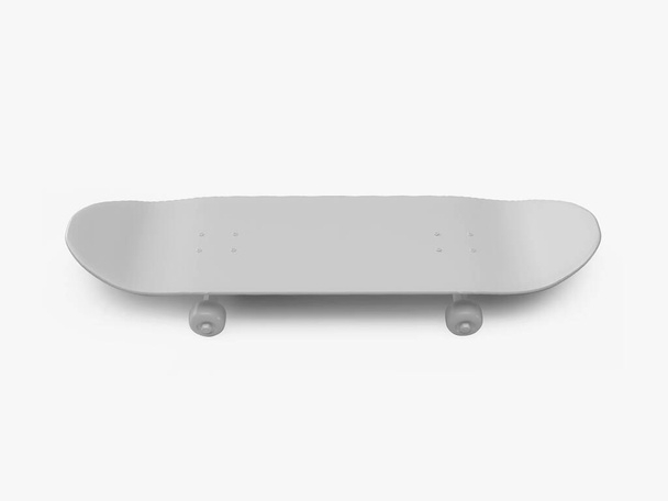 Skateboard 3D Εικονογράφηση σκηνή Mockup σε απομονωμένο φόντο - Φωτογραφία, εικόνα