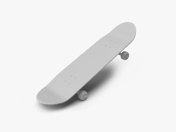 Skateboard 3D Illustration Mockup Scene on Isolated Background - Fotografie, Obrázek