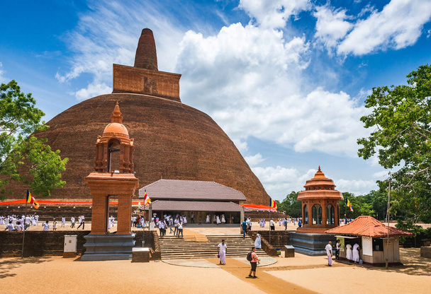 Abhayagiri Vihra Monastery in Anuradhapura, Sri Lanka, on 1 September - Fotoğraf, Görsel