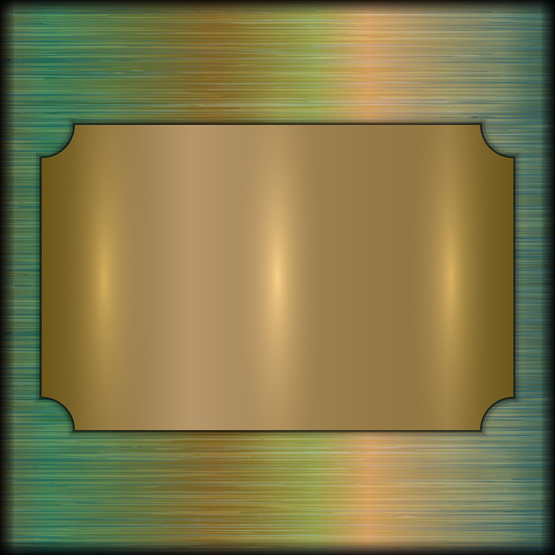 διάνυσμα αφηρημένο βουρτσισμένο χρυσό βραβείο πλάκα σε μπεζ φόντο - Διάνυσμα, εικόνα
