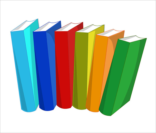 Pila de libros de colores - Vector, imagen