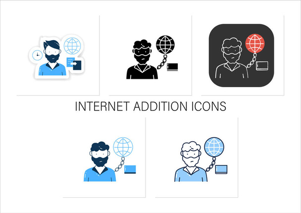 Conjunto de iconos de adición a Internet - Vector, Imagen