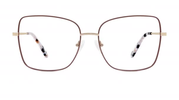 Mistura de óculos coloridos isolado no fundo branco, stop motion ideal para exibição de publicidade ou um banner web - Filmagem, Vídeo