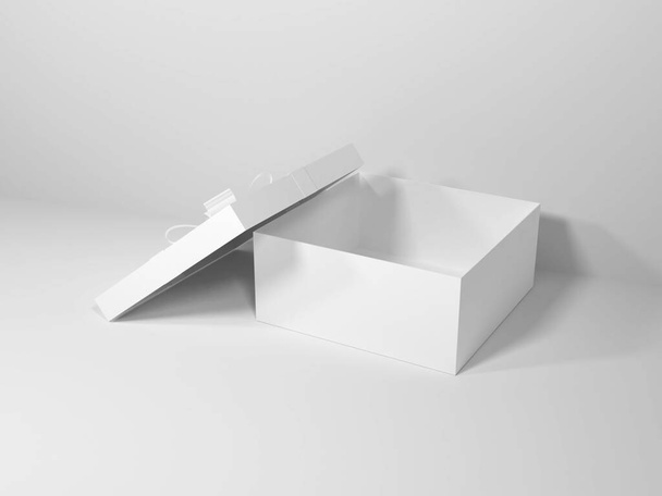Ajándék doboz csomagolás 3D illusztráció Mockup jelenet izolált háttér - Fotó, kép