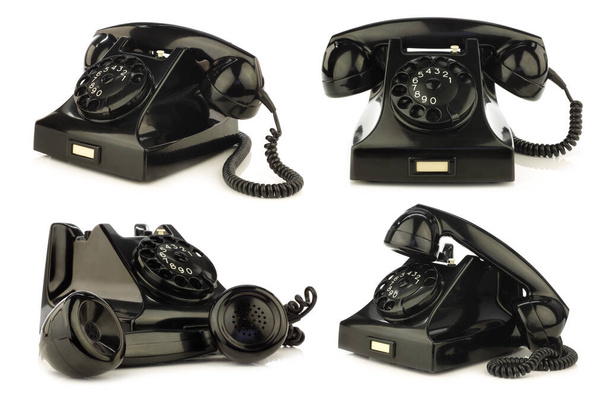 vintage bakelite telefon na bílém pozadí - Fotografie, Obrázek