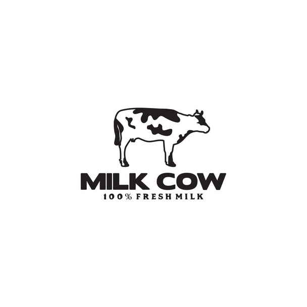 牛乳牛のロゴデザインベクトルテンプレート - ベクター画像