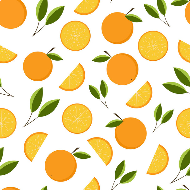 Ilustrador vectorial con naranjas, impresión brillante para telas - Vector, imagen
