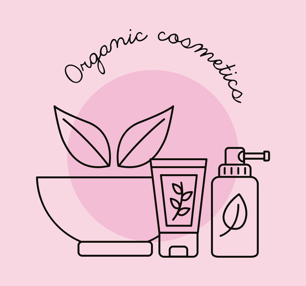 three organic cosmetics - Vektor, Bild