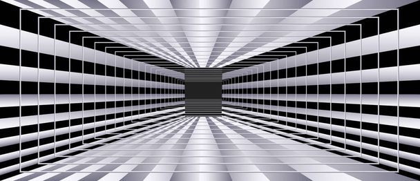 Абстрактный фон. Изображение монохромного градиентного туннеля. Векторная иллюстрация - Вектор,изображение