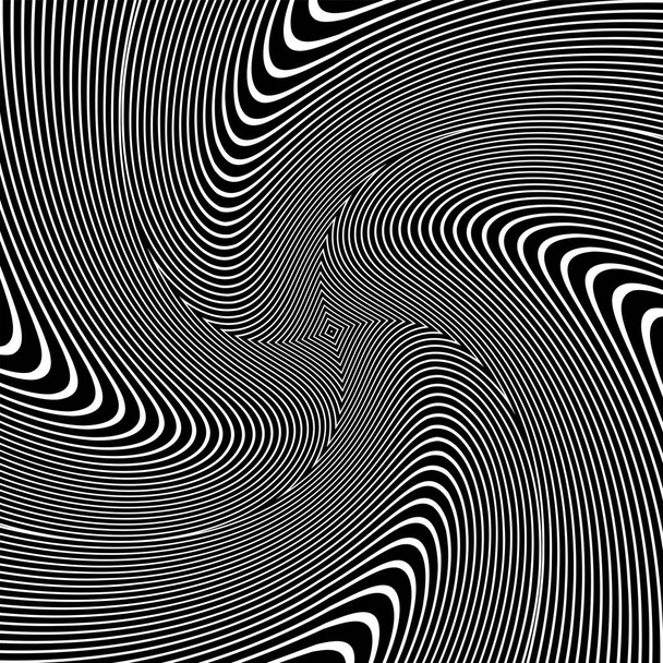 Ilusión de movimiento de rotación circular vórtice. Textura líneas. Arte vectorial. - Vector, Imagen