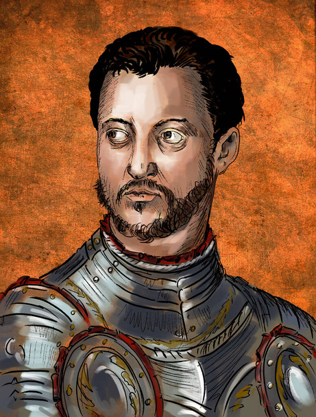Cosimo I de 'Medici oli Firenzen toinen herttua vuosina 1537-1569, jolloin hänestä tuli Toscanan ensimmäinen suurherttua. - Valokuva, kuva