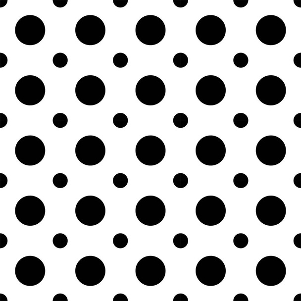 Classic monochrome minimalistic seamless pattern with dots and circles. Vector illustration. - Vector, Image