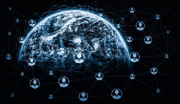 Yenilikçi algıda insanlar ağ ve küresel dünya bağlantısı - Fotoğraf, Görsel