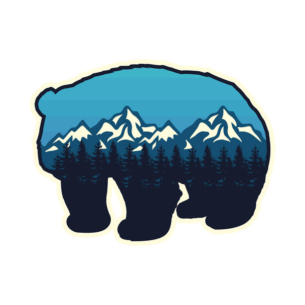 emblema dell'orso avventura - Vettoriali, immagini