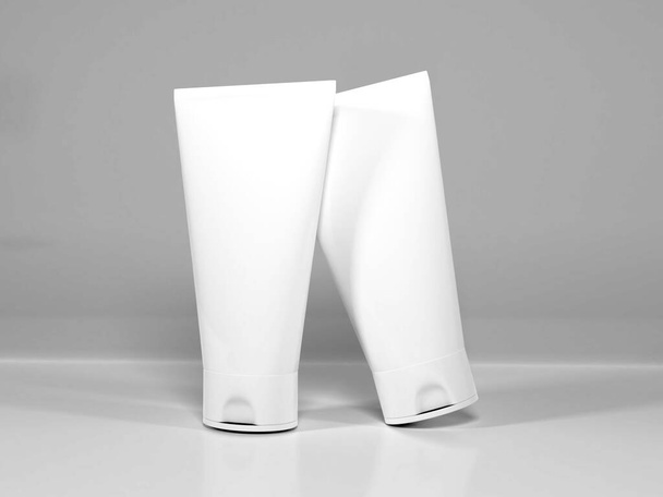 Kozmetik Krem Tüpü Paketleme 3 boyutlu Görüntü İzole Arkaplan Sahnesi - Fotoğraf, Görsel