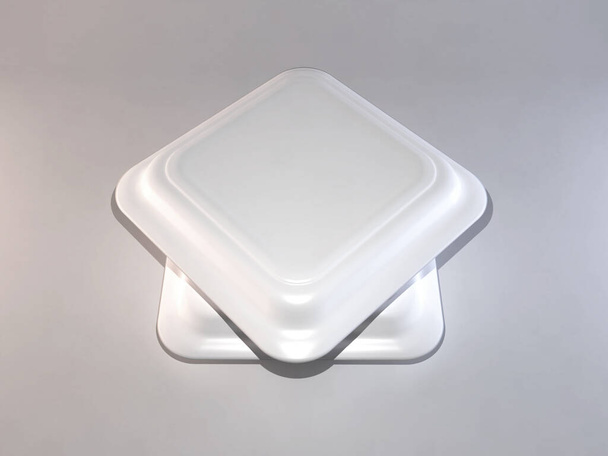 Пищевая коробка Упаковка 3D иллюстрации Сцена макета на изолированном фоне - Фото, изображение