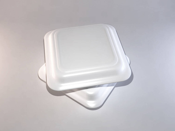 Élelmiszer doboz csomagolás 3D illusztráció Mockup jelenet izolált háttér - Fotó, kép