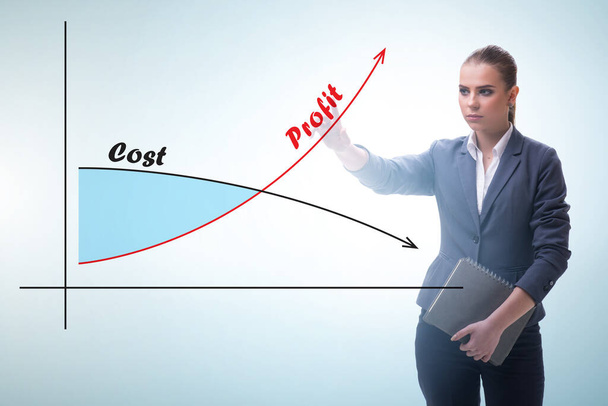 Concept of proft and loss with businesswoman - Photo, Image